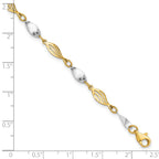 FJC Finejewelers 14 kt Two Tone Gold Fancy Bracelet 7 Inches