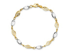 FJC Finejewelers 14 kt Two Tone Gold Fancy Bracelet 7 Inches