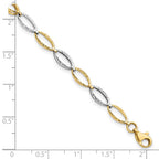 FJC Finejewelers 14 kt Two Tone Gold Fancy Bright Cut Bracelet 7 Inches
