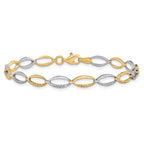 FJC Finejewelers 14 kt Two Tone Gold Fancy Bright Cut Bracelet 7 Inches