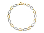 FJC Finejewelers 14 kt Two Tone Gold Fancy Bright Cut Bracelet 7 Inches