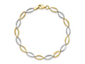 FJC Finejewelers 14 kt Two Tone Gold Fancy Bright Cut Bracelet 7 Inches