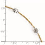 FJC Finejewelers 14 kt Two Tone Gold Cable Anklet 10 Inches x 1 mm