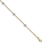 FJC Finejewelers 14 kt Two Tone Gold Cable Anklet 10 Inches x 1 mm