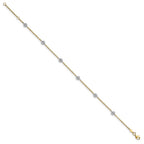 FJC Finejewelers 14 kt Two Tone Gold Cable Anklet 10 Inches x 1 mm