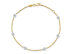 FJC Finejewelers 14 kt Two Tone Gold Cable Anklet 10 Inches x 1 mm