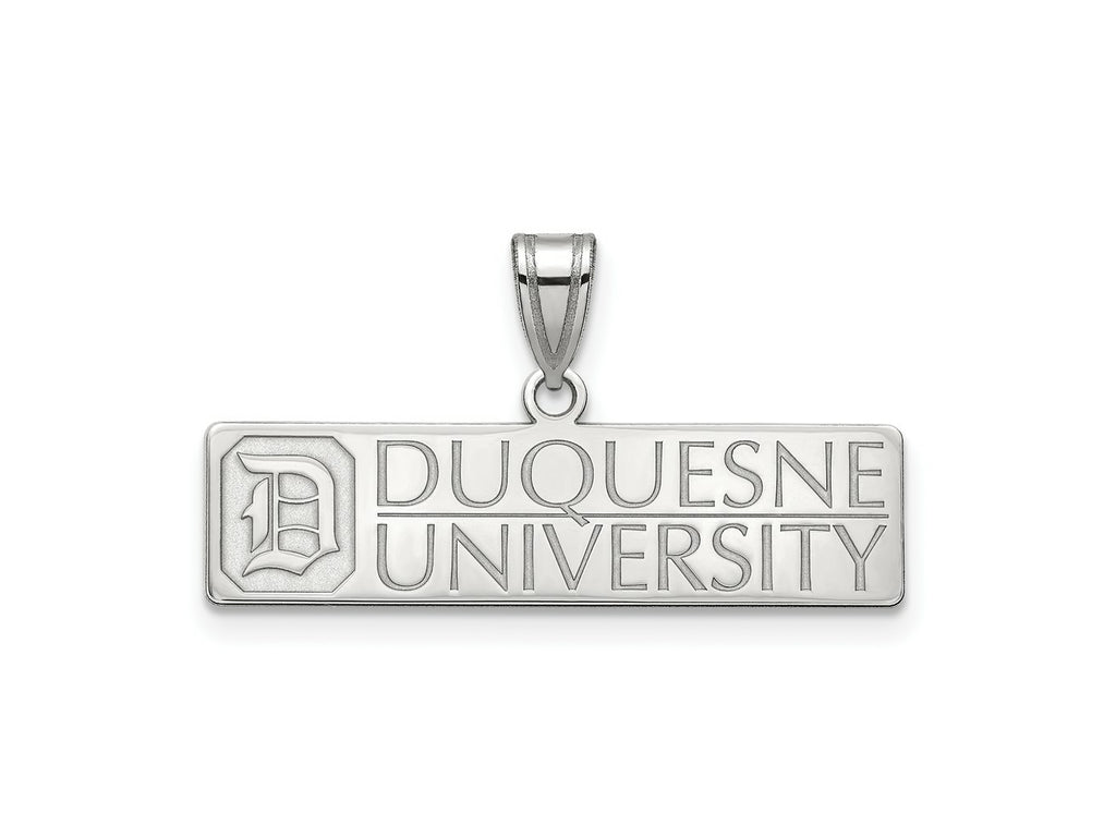 LogoArt 14 kt White Gold Duquesne University Large Charm 24 x 27 mm