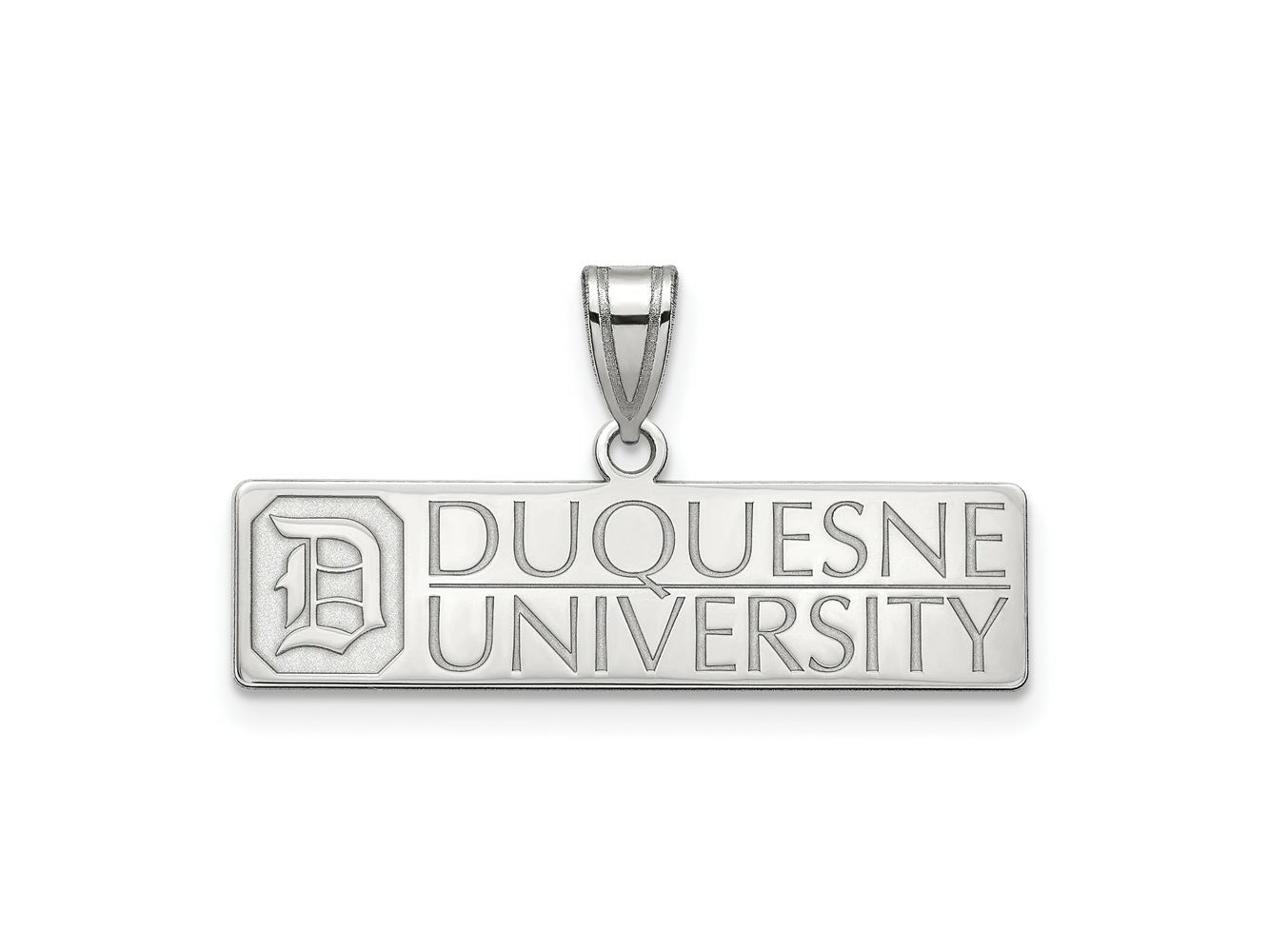 LogoArt 14 kt White Gold Duquesne University Large Charm 24 x 27 mm