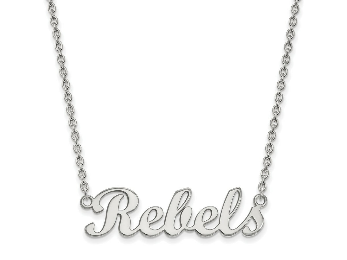 LogoArt 14 kt White Gold University of Mississippi Small Pendant
