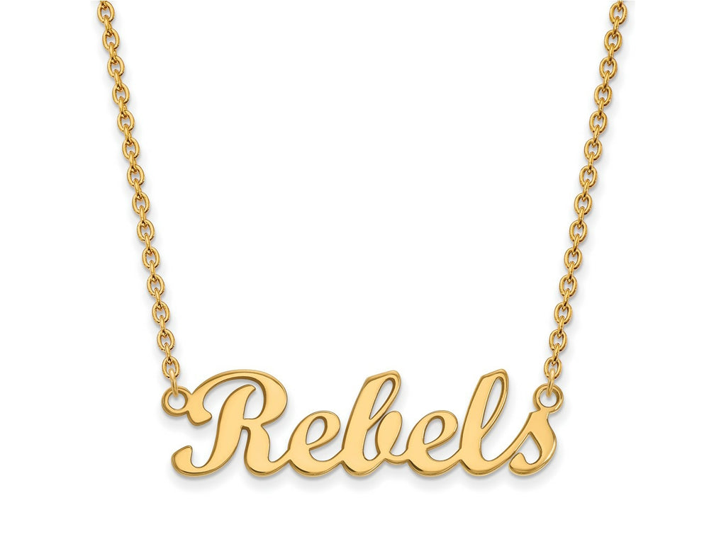 LogoArt 14 kt Yellow Gold University of Mississippi Small Pendant Necklace