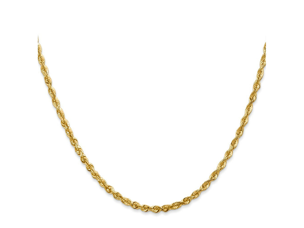FJC Finejewelers 10 kt Yellow Gold Ultra Bright Cut Lightweight Rope Chain 18 Inches x 2.75 mm