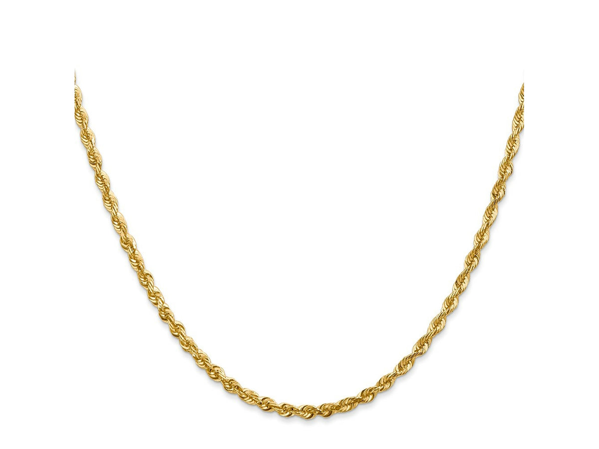 FJC Finejewelers 10 kt Yellow Gold Ultra Bright Cut Lightweight Rope Chain 18 Inches x 2.75 mm