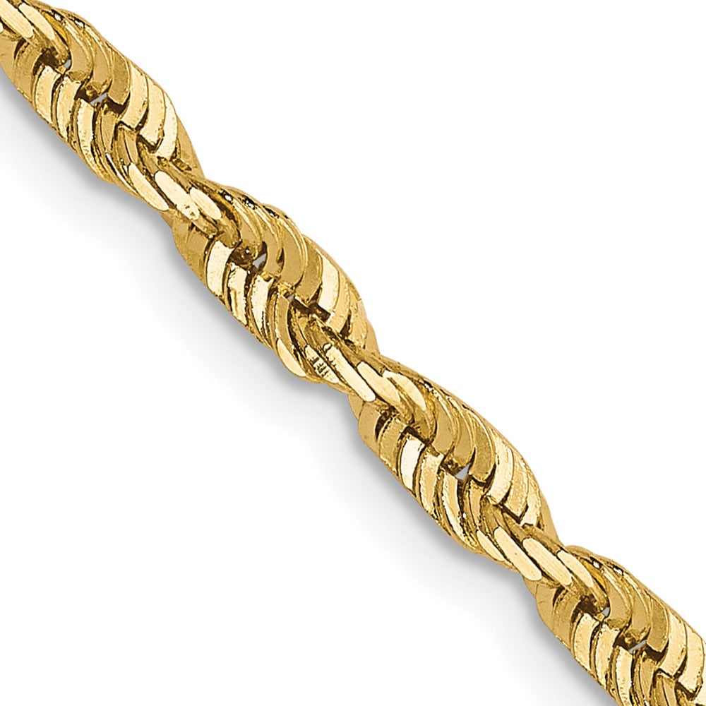 FJC Finejewelers 10 kt Yellow Gold Ultra Bright Cut Lightweight Rope Chain 20 Inches x 2.75 mm