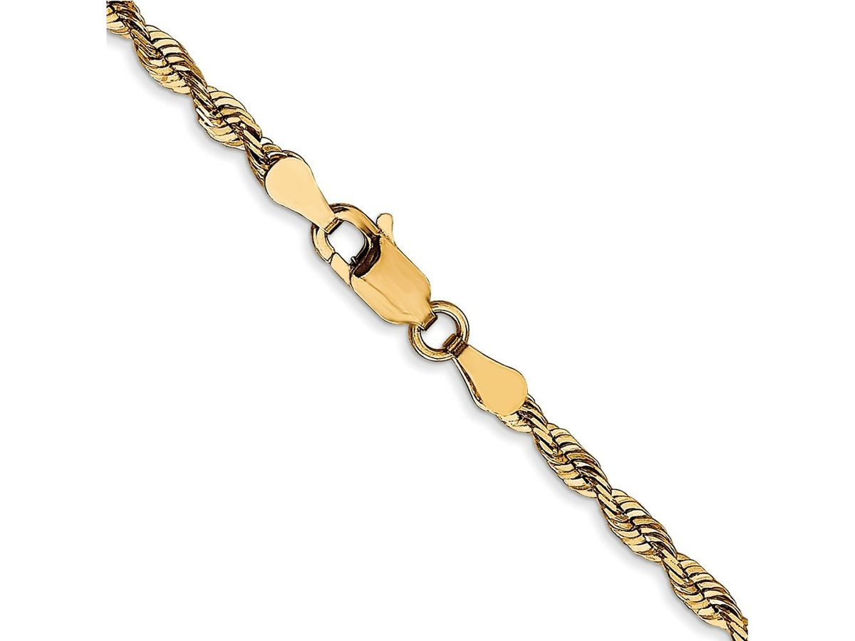 FJC Finejewelers 10 kt Yellow Gold Ultra Bright Cut Lightweight Rope Chain 20 Inches x 2.75 mm