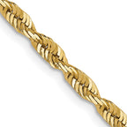 FJC Finejewelers 10 kt Yellow Gold Ultra Bright Cut Lightweight Rope Chain 24 Inches x 2.75 mm