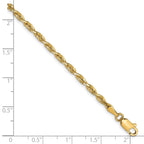 FJC Finejewelers 10 kt Yellow Gold Ultra Bright Cut Lightweight Rope Chain Bracelet 8 Inches x 2.75 mm