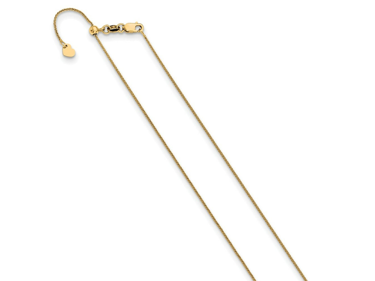 FJC Finejewelers 10 kt Yellow Gold Spiga Adjustable .8mm Wheat Chain 30 Inches x 5.25 mm