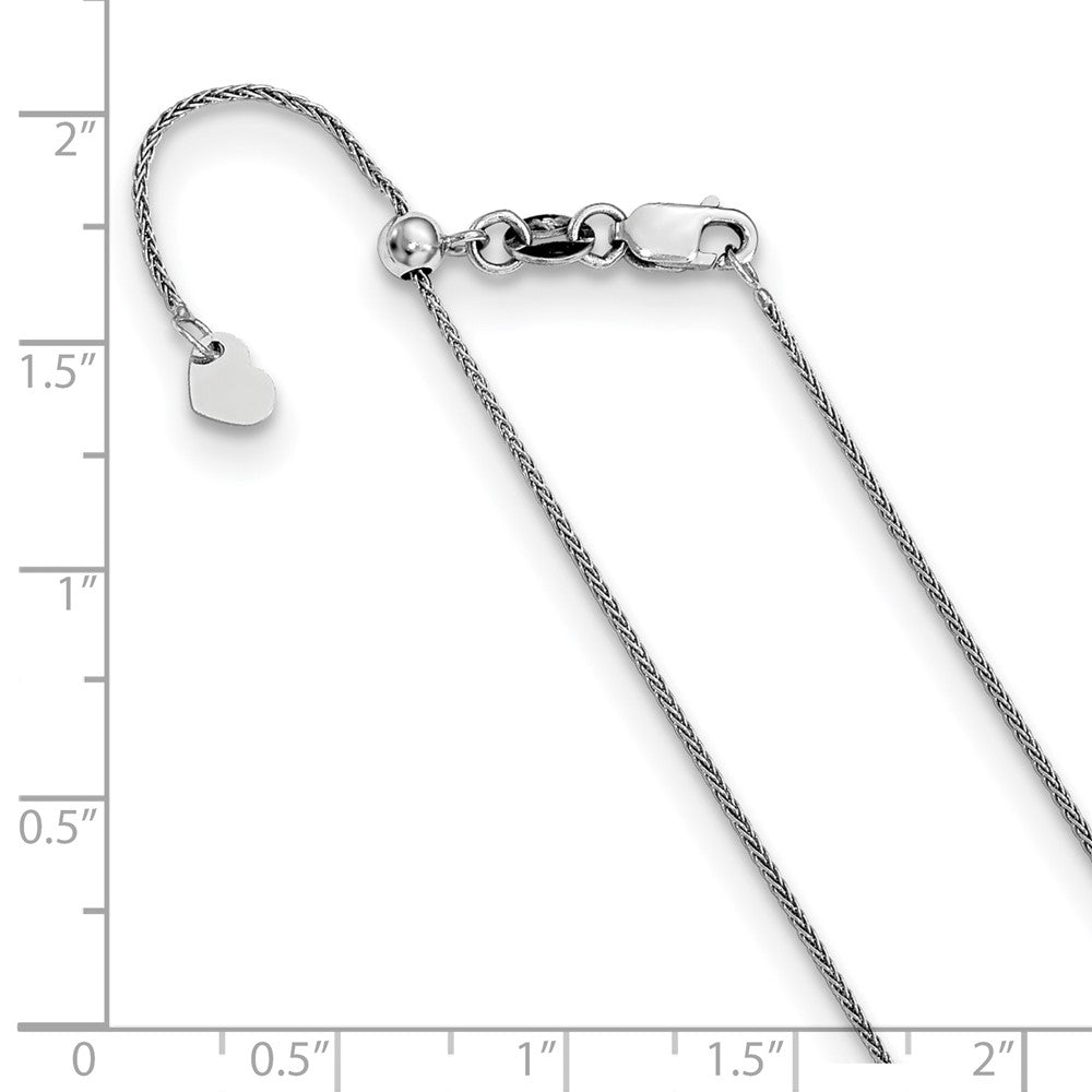 FJC Finejewelers 10 kt White Gold Spiga Adjustable Wheat Chain 22 Inches x 0.8 mm