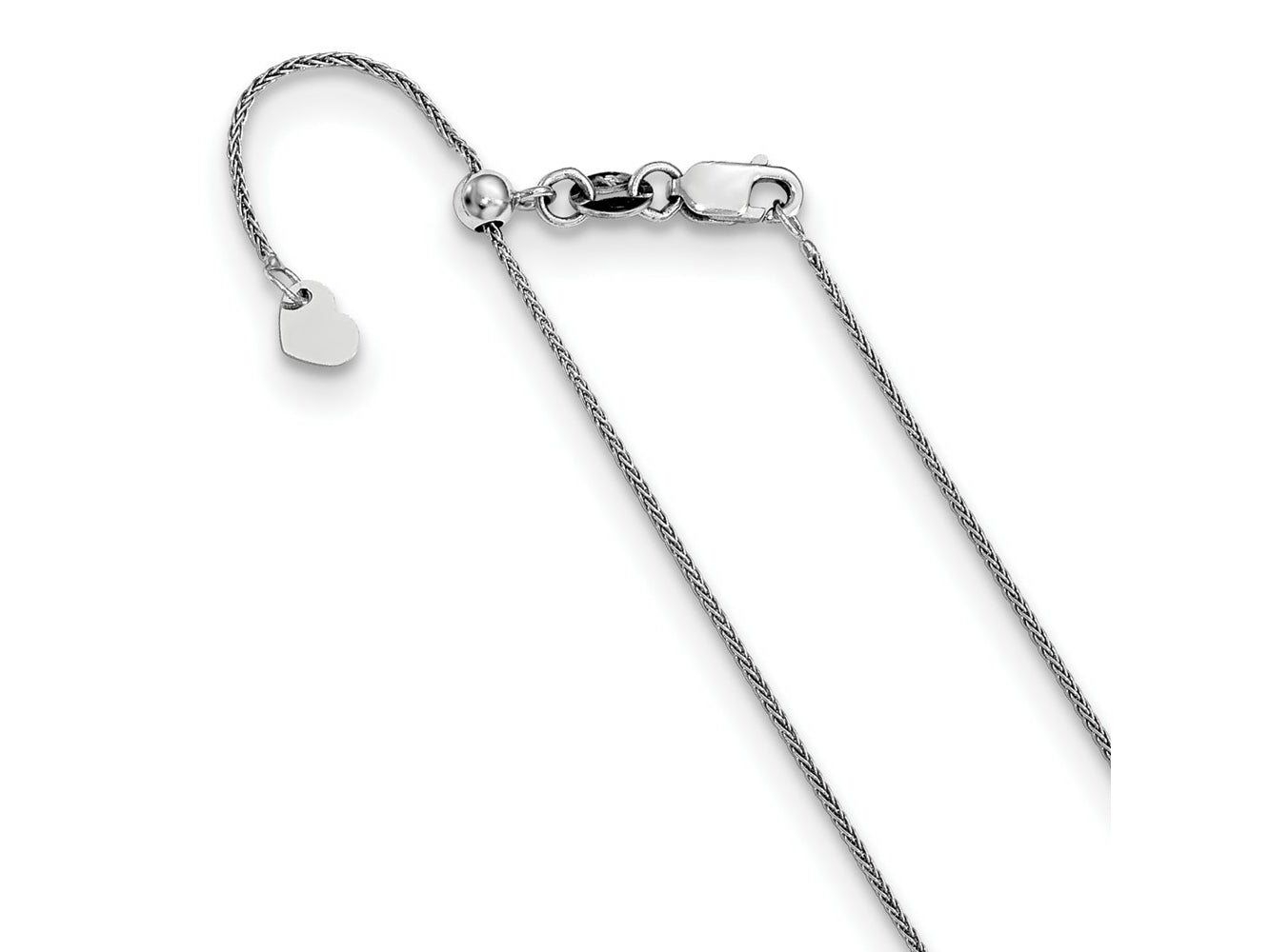 FJC Finejewelers 10 kt White Gold Spiga Adjustable Wheat Chain 22 Inches x 0.8 mm