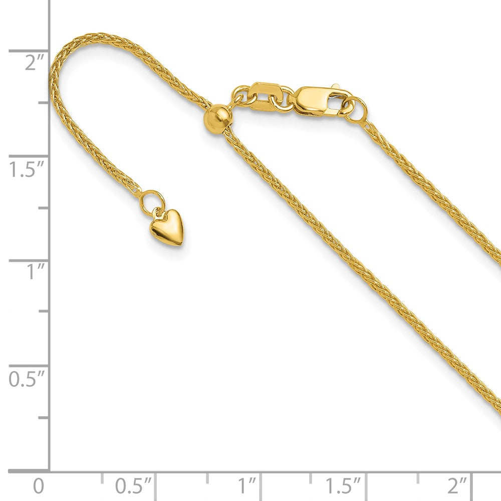 FJC Finejewelers 10 kt Yellow Gold Spiga Adjustable 1.35mm Wheat Chain 22 Inches x 5.25 mm