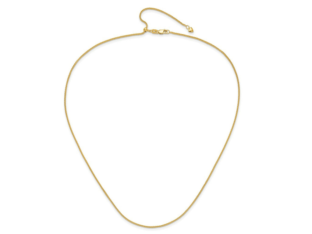 FJC Finejewelers 10 kt Yellow Gold Spiga Adjustable 1.35mm Wheat Chain 22 Inches x 5.25 mm