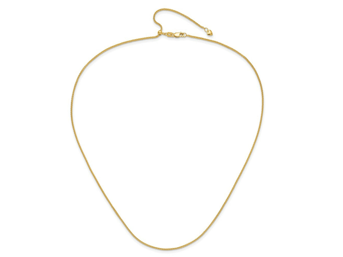 FJC Finejewelers 10 kt Yellow Gold Spiga Adjustable 1.35mm Wheat Chain 22 Inches x 5.25 mm
