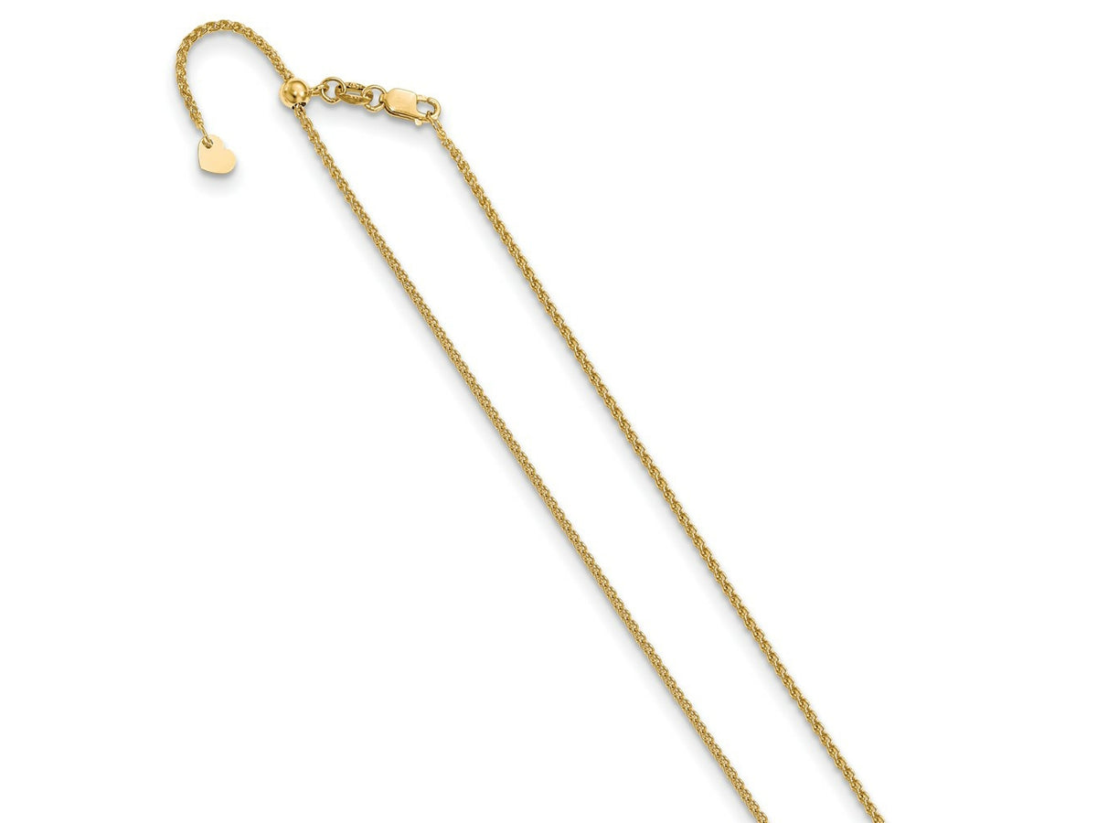 FJC Finejewelers 10 kt Yellow Gold Spiga Adjustable Wheat Chain 30 Inches x 1.35 mm