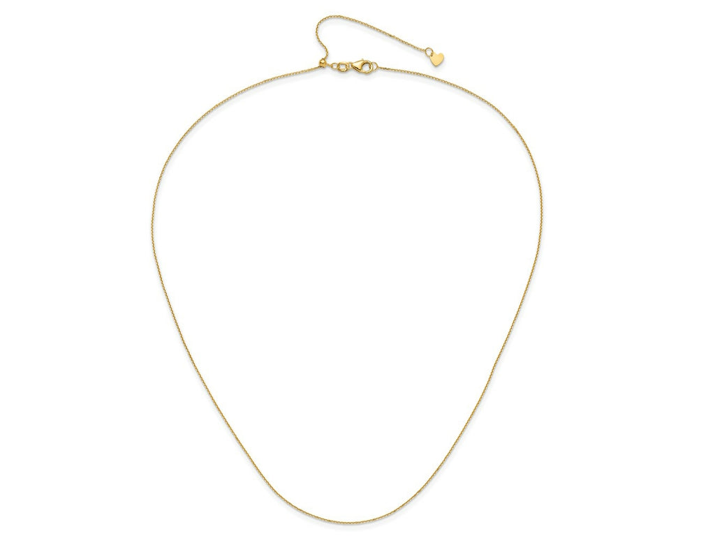 FJC Finejewelers 10 kt Yellow Gold Adjustable 1mm Bright Cut Cable Chain 22 Inches x 5.25 mm