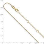 FJC Finejewelers 10 kt Yellow Gold Bright Cut 1.05mm Rolo 1in+1in Adjustable Chain 18 Inches x 1.05 mm