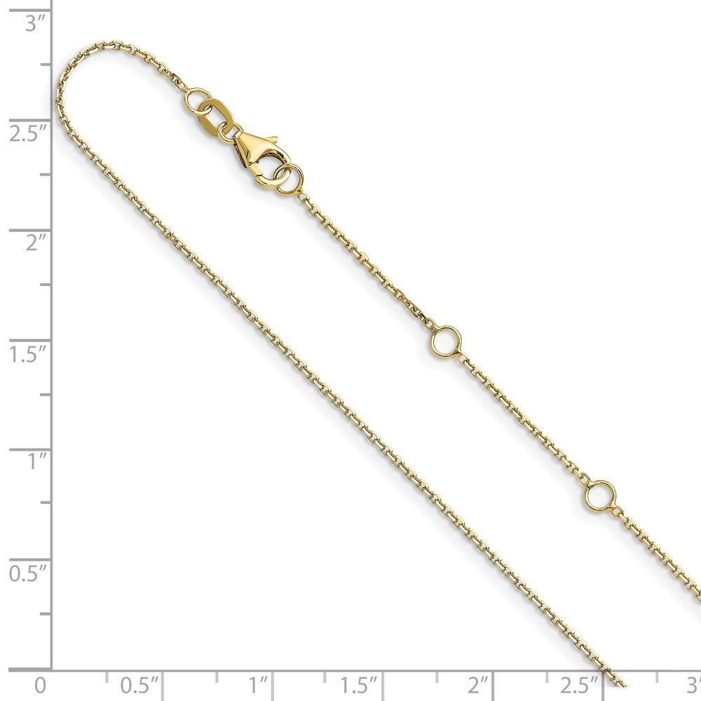 FJC Finejewelers 10 kt Yellow Gold Bright Cut 1.05mm Rolo 1in+1in Adjustable Chain 18 Inches x 1.05 mm