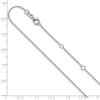 FJC Finejewelers 10 kt White Gold 1.1mm Round Cable 1in+1in Adjustable Chain 18 Inches x 1.1 mm