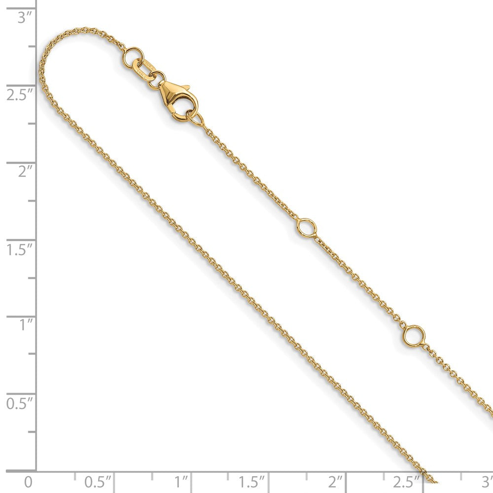 FJC Finejewelers 10 kt Yellow Gold Round Cable 1in+1in Adjustable Chain 18 Inches x 1.1 mm