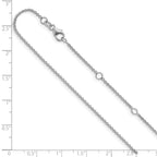 FJC Finejewelers 10 kt White Gold 1.4mm Round Cable 1in+1in Adjustable Chain 18 Inches x 1.4 mm