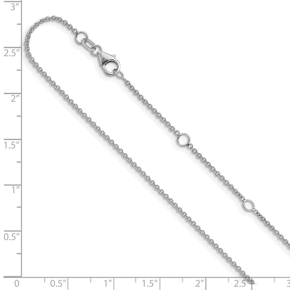 FJC Finejewelers 10 kt White Gold 1.4mm Round Cable 1in+1in Adjustable Chain 18 Inches x 1.4 mm