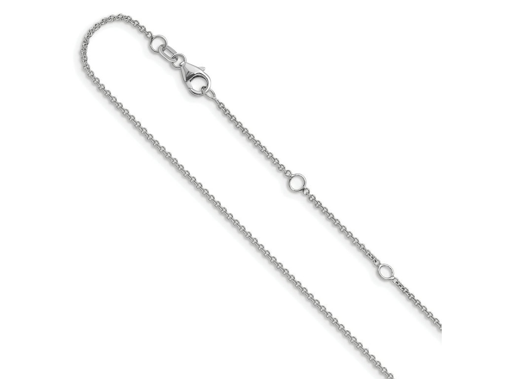 FJC Finejewelers 10 kt White Gold 1.4mm Round Cable 1in+1in Adjustable Chain 18 Inches x 1.4 mm