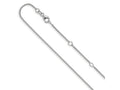 FJC Finejewelers 10 kt White Gold 1.4mm Round Cable 1in+1in Adjustable Chain 18 Inches x 1.4 mm
