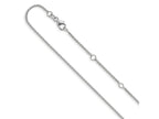 FJC Finejewelers 10 kt White Gold 1.4mm Round Cable 1in+1in Adjustable Chain 18 Inches x 1.4 mm