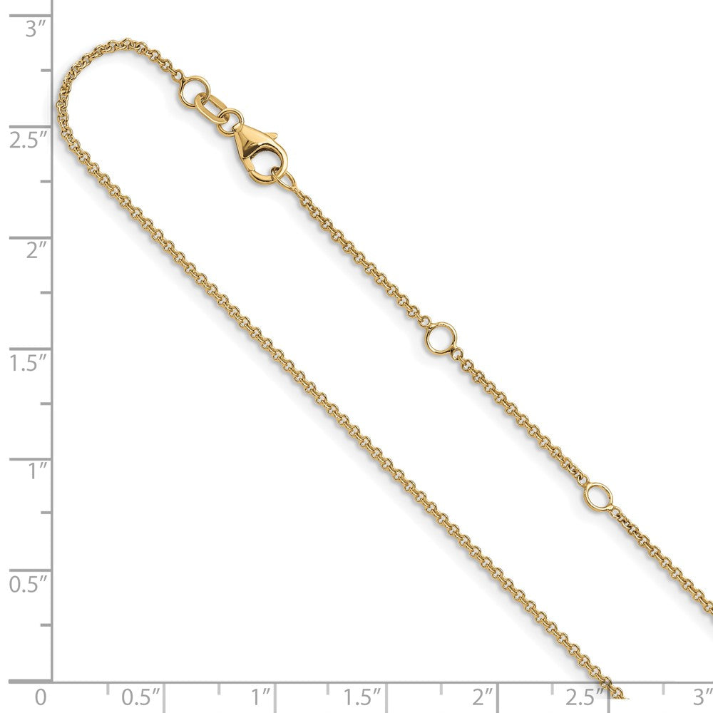 FJC Finejewelers 10 kt Yellow Gold Round Cable 1in+1in Adjustable Chain 26 Inches x 1.4 mm