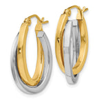 FJC Finejewelers 14 kt Two Tone Gold Two-tone Polished Hinged Hoop Earrings 23 mm x 16 mm