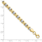 FJC Finejewelers 10 kt Yellow Gold Fancy with Rhodium Bright Cut Bracelet 7 Inches