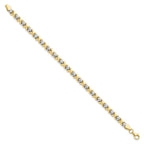 FJC Finejewelers 10 kt Yellow Gold Fancy with Rhodium Bright Cut Bracelet 7 Inches