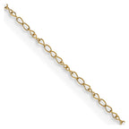 FJC Finejewelers 14 kt Yellow Gold .42 mm Carded Curb Chain 13 Inches x 0.42 mm