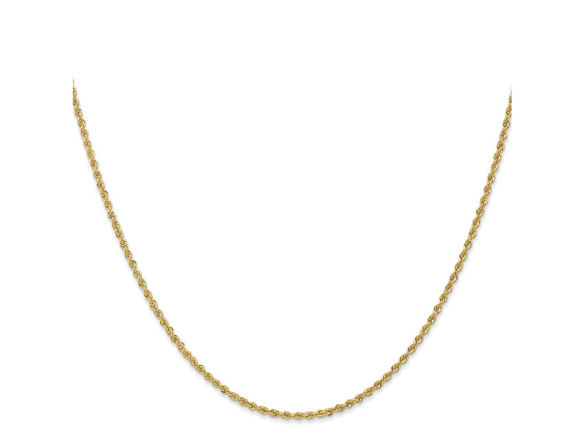 FJC Finejewelers 14 kt Yellow Gold Solid Regular Rope Chain 22 Inches x 1.8 mm