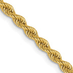 FJC Finejewelers 14 kt Yellow Gold Solid Regular Rope Chain 22 Inches x 2.5 mm