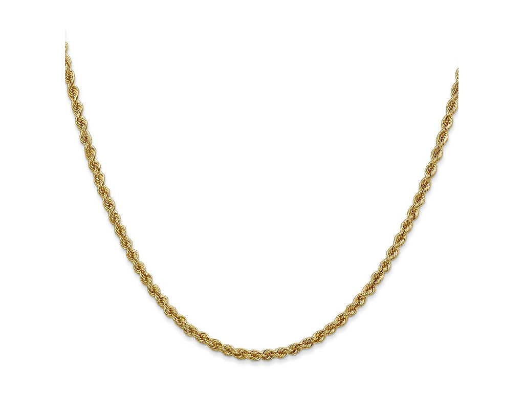 FJC Finejewelers 14 kt Yellow Gold Solid Regular Rope Chain 22 Inches x 2.5 mm