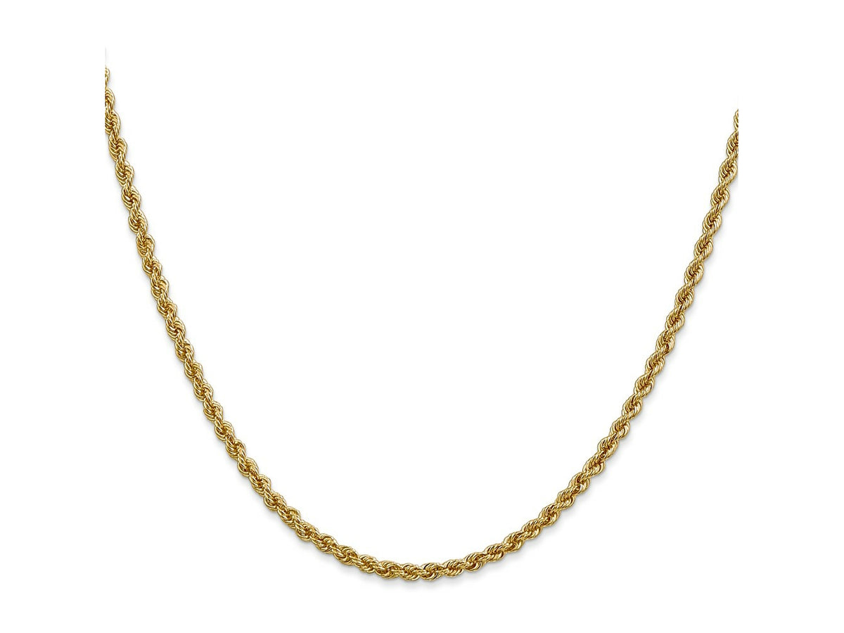 FJC Finejewelers 14 kt Yellow Gold Solid Regular Rope Chain 22 Inches x 2.5 mm