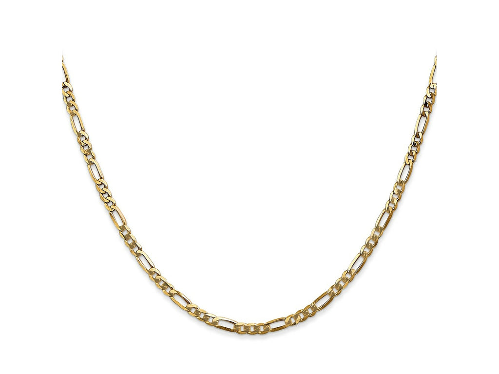 FJC Finejewelers 14 kt Yellow Gold Flat Figaro Chain 22 Inches x 2.75 mm