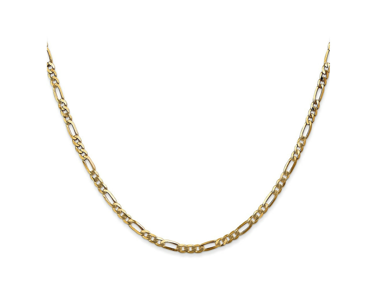 FJC Finejewelers 14 kt Yellow Gold Flat Figaro Chain 22 Inches x 2.75 mm