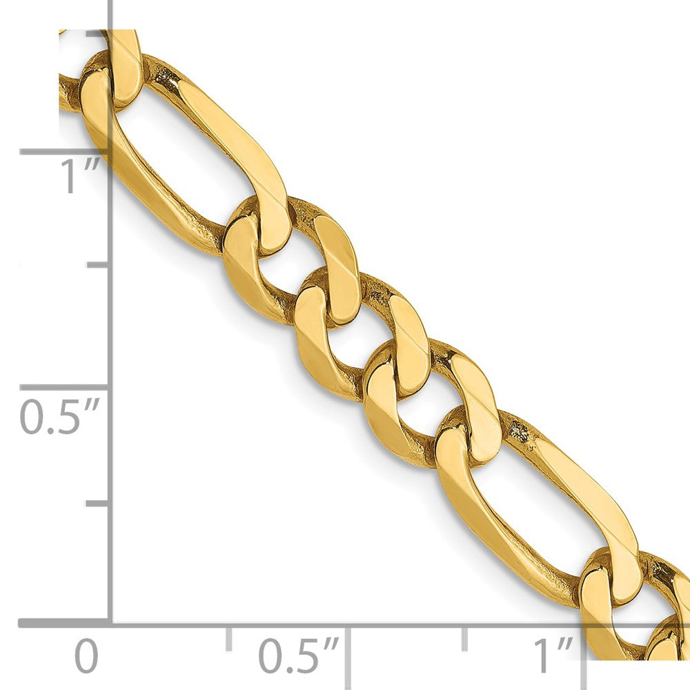 FJC Finejewelers 14 kt Yellow Gold 6.00mm Flat Figaro Chain Bracelet 7 Inches x 6 mm