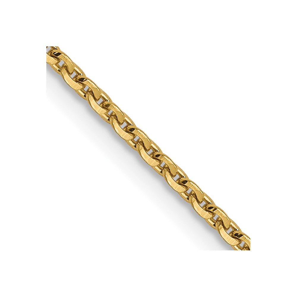 FJC Finejewelers 14 kt Yellow Gold Cable Bright Cut Oval Link Chain 18 Inches x 1.25 mm